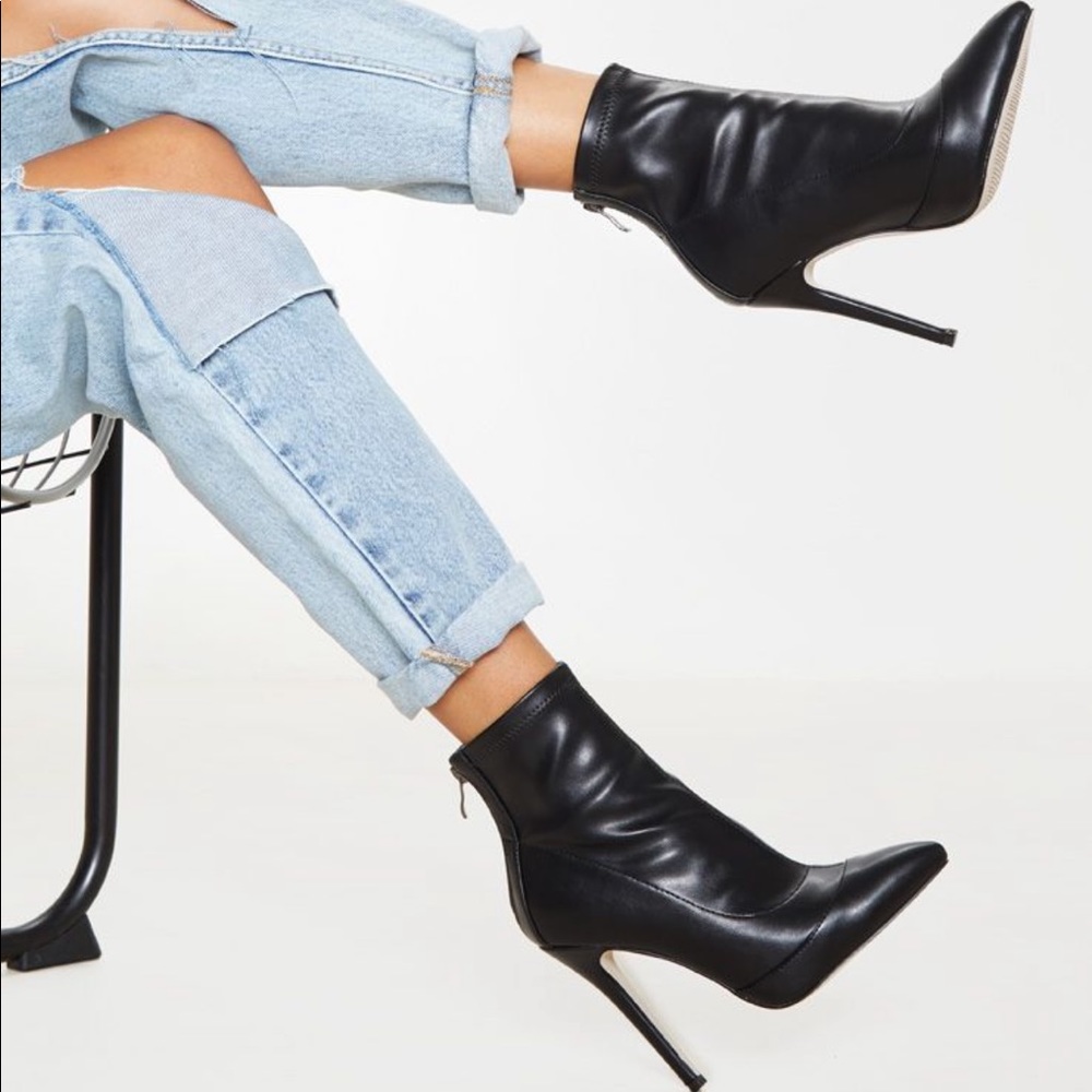 Black ankle sock bootie